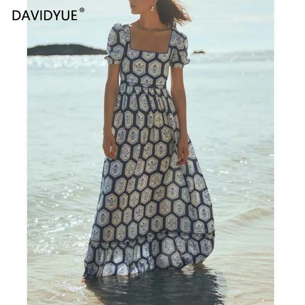 casual dresses summer long dress women vintage party elegant maxi club korean chiffon vestidos blue 2021, Black;gray